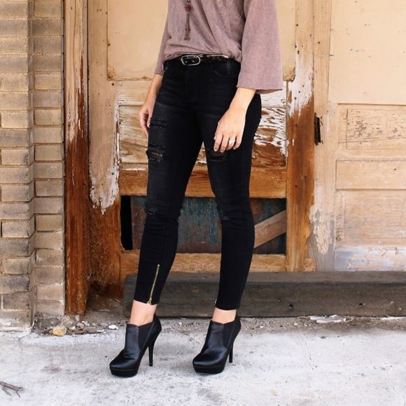 Plus size L&B Black denim skinny jeans - Picture 2 of 7